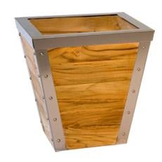 Plantenbak rvs-teak. Laatste modellen. Op=Op, Ophalen, Minder dan 60 cm, Vierkant, Nieuw