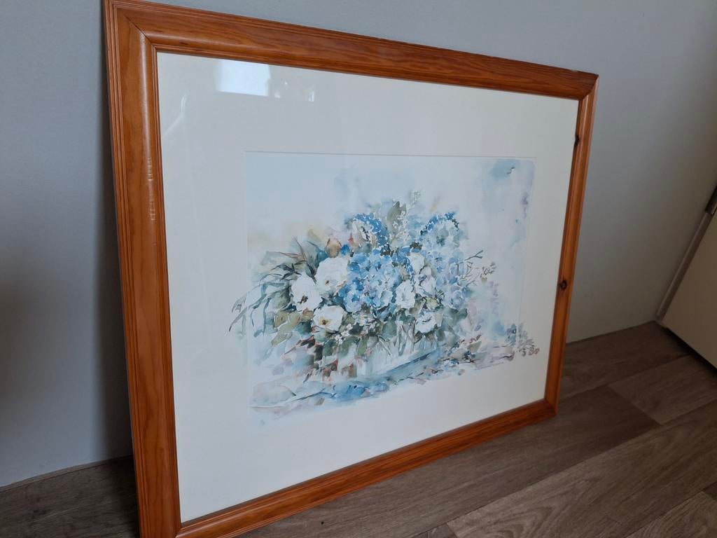 Aquarel Schilderij Bloemen - Trudy Huyskamp, Antiek en Kunst, Ophalen