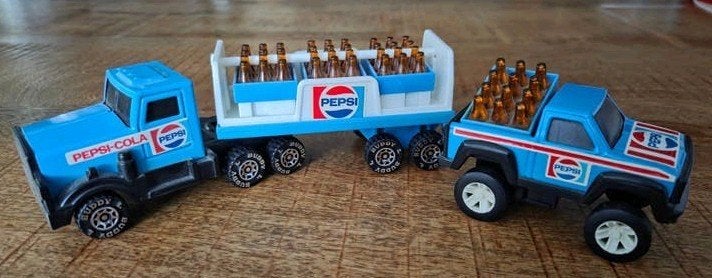 Vintage 1985 Buddy L Pepsi-Cola Speelgoedvrachtwagenset, Ophalen of Verzenden, Zo goed als nieuw