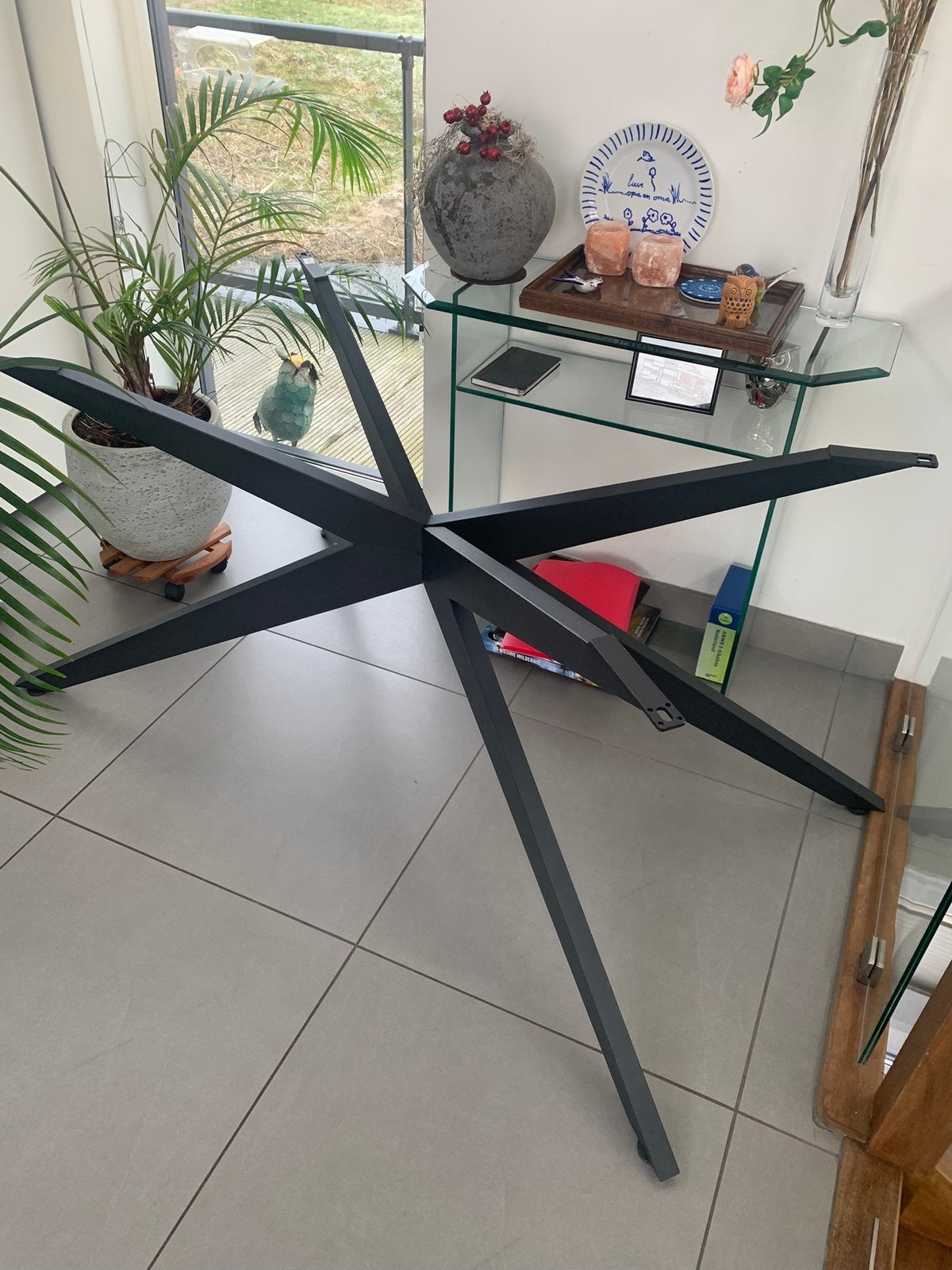 Poedergecoat zwart MATRIX tafelonderstel 150x80 en 71 hoog, Tafelpoot, Nieuw, Strak en industrieel, Overige vormen