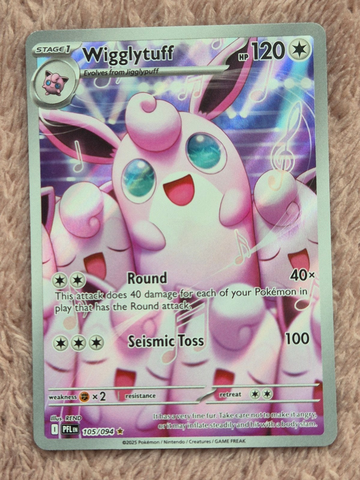 Wigglytuff - 105/094 - Phantasmal Flames  (PFL 105) NM, Ophalen of Verzenden, Nieuw, Losse kaart