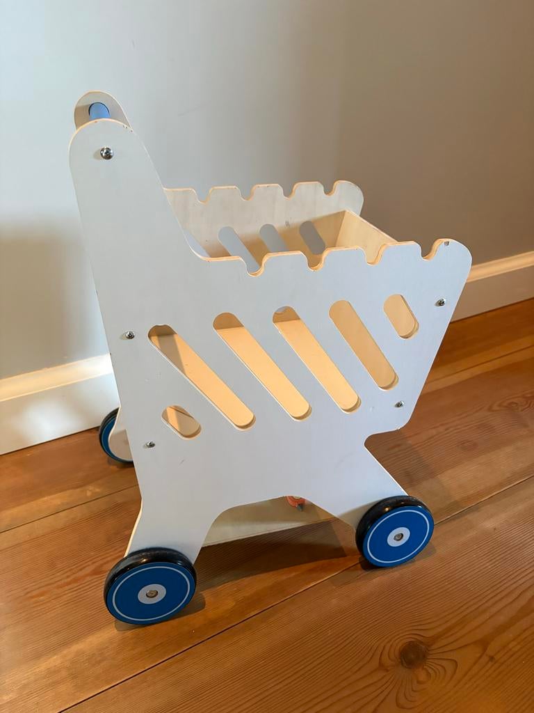 Houten Winkelwagentje voor Kinderen - HEMA Stijl, Ophalen, Gebruikt, Jongen of Meisje
