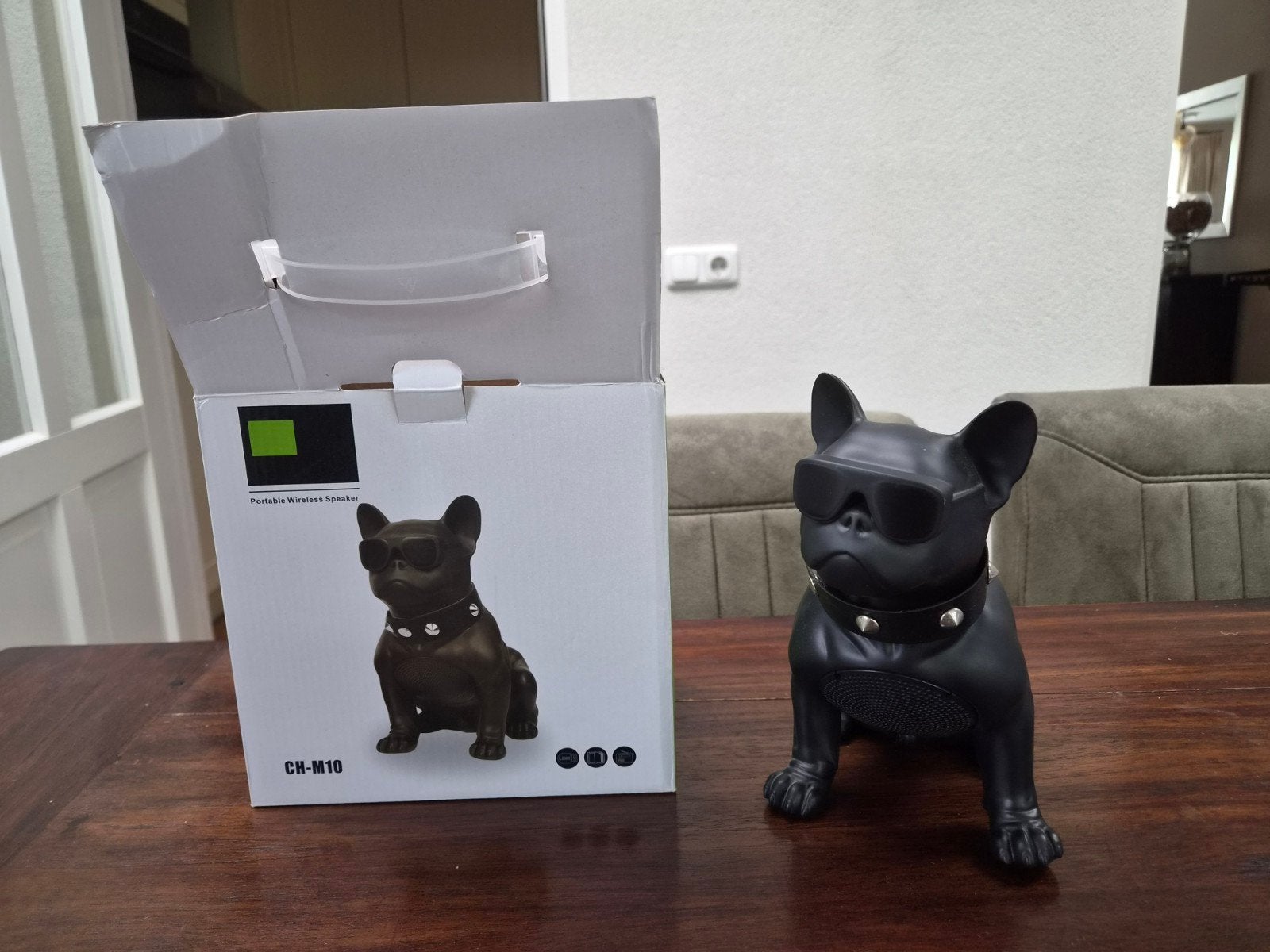 Muziekbox Hond - Draagbare Bluetooth Speaker Bulldog Design, Overige merken, Overige typen, Ophalen of Verzenden, Zo goed als nieuw