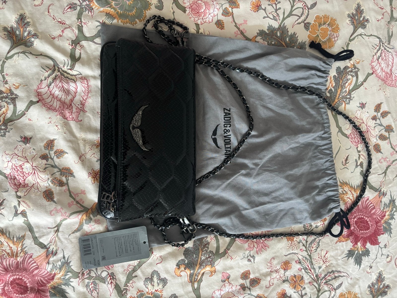 Zadig & Voltaire Rock XL Mat Scale Glossy schoudertas, Ophalen, Nieuw, Zwart, Schoudertasje