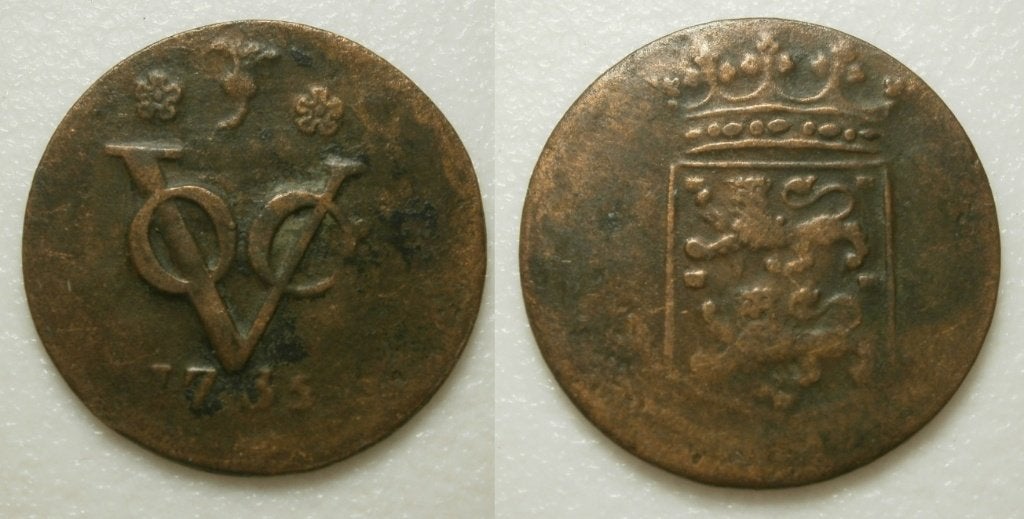 West Friesland VOC Duit 1735 - R, Postzegels en Munten, Munten | Nederland, Ophalen of Verzenden, Vóór koninkrijk, 1 cent, Losse munt