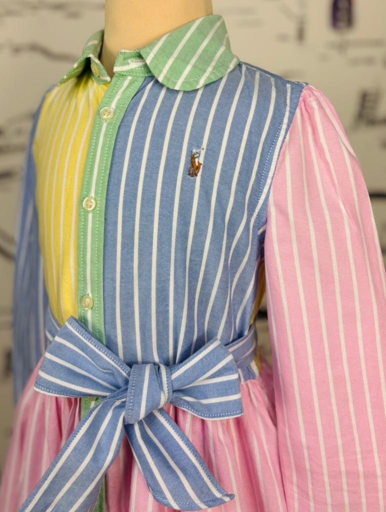 Ralph Lauren gestreepte oxford fun jurk maat 5, Zo goed als nieuw, Ralph Lauren, Jurk of Rok, Verzenden