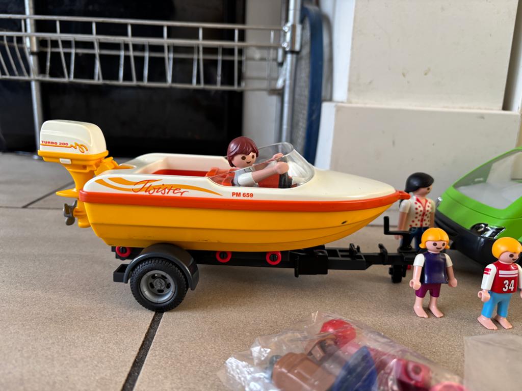 Playmobil 4144  boot en auto, Ophalen of Verzenden, Gebruikt, Los playmobil