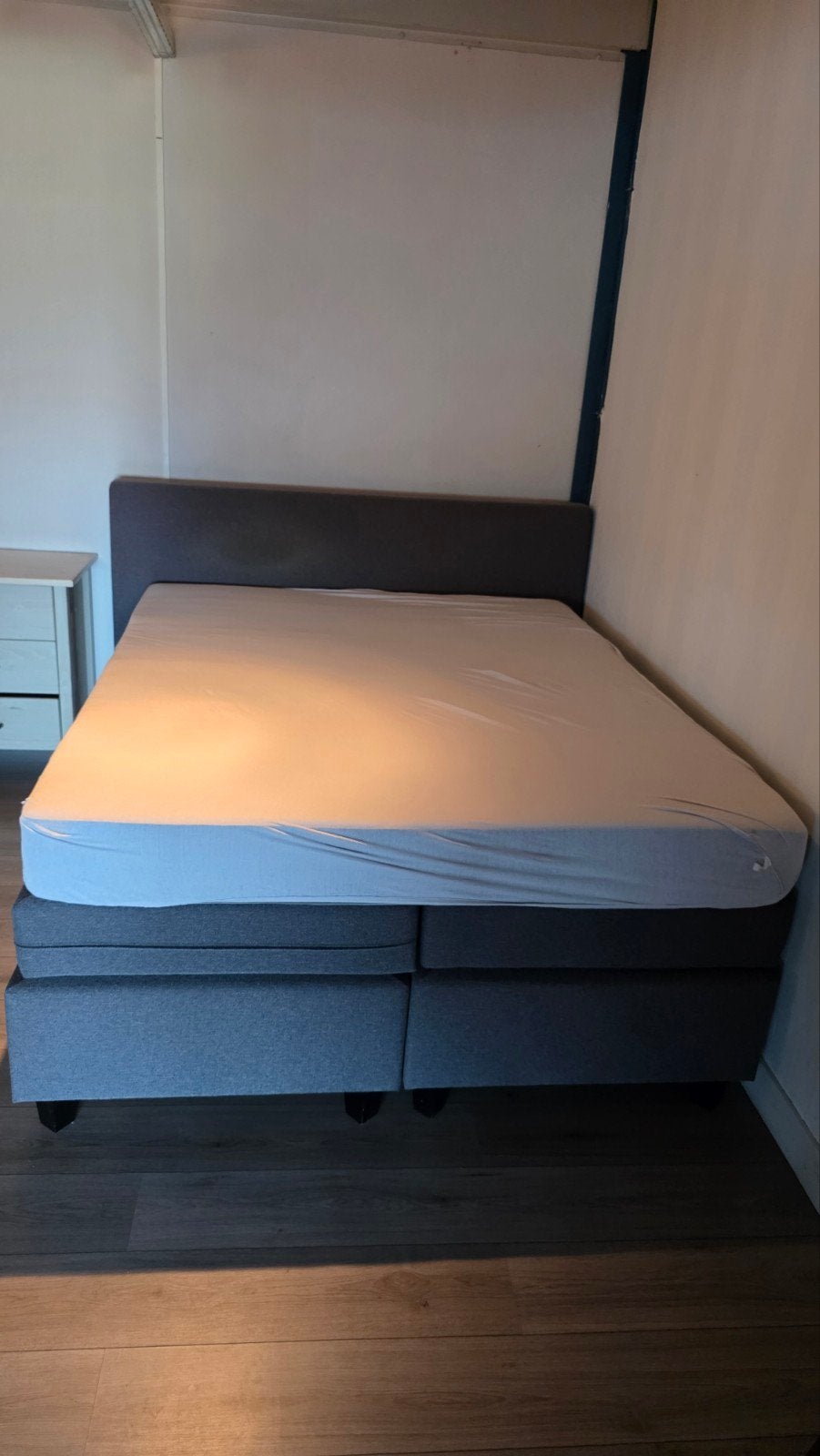 Gebruikt tweepersoonsbed met matras - Goede staat, Ophalen, Gebruikt, 210 cm, Tweepersoons