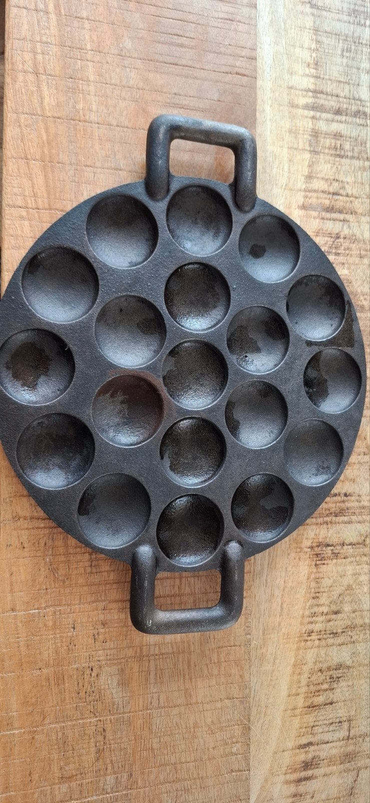 gietijzeren poffertjes plaat, Ophalen