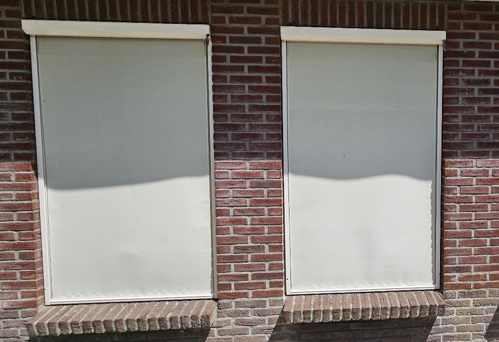 zonwering, 2 screens, beige doek, Tuin en Terras, Schaduwdoeken, Ophalen of Verzenden, Gebruikt