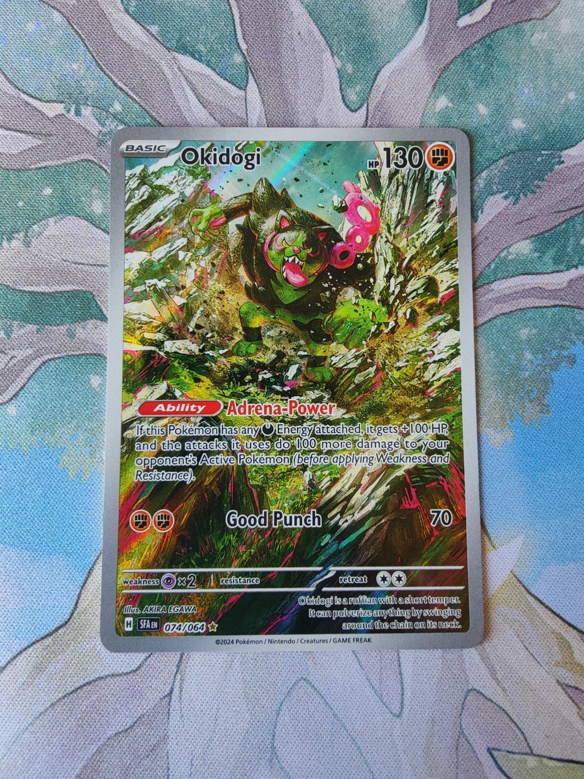 Pokemon shrouded fable okidogi illustration 074/064, Ophalen of Verzenden, Nieuw, Losse kaart, Foil