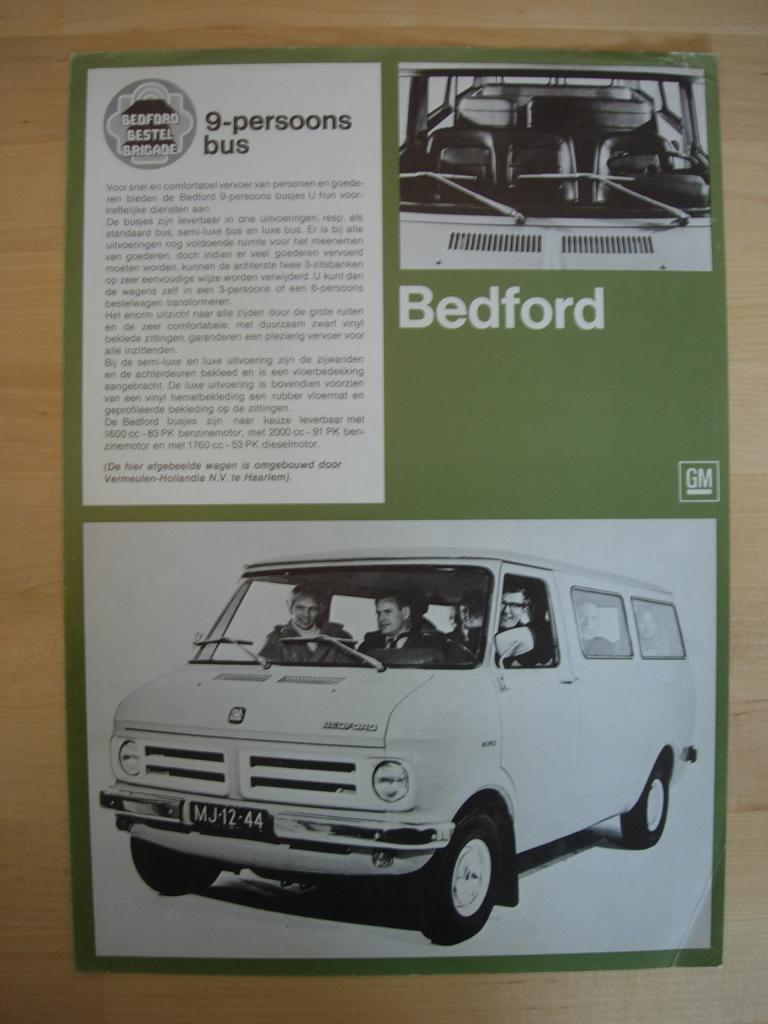 Bedford CF Brochure ca 1970 Vermeulen Hollandia, Bedford, Ophalen of Verzenden, Zo goed als nieuw, Overige merken