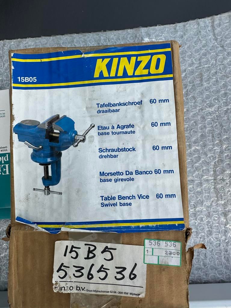 KINZO Tafelbankschroef Draaibaar 60 mm, Ophalen, Nieuw