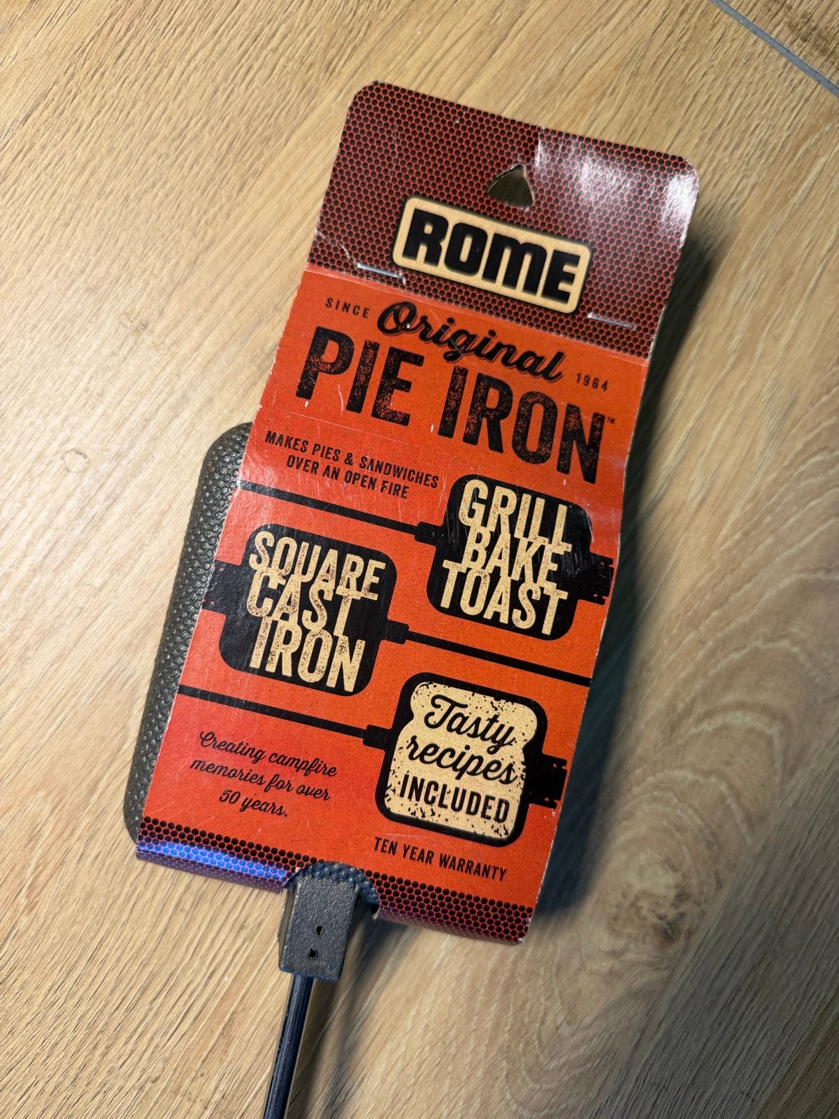 Kampvuur tosti ijzer Rome Pie Iron Vierkant Gietijzer, Ophalen, Overige typen, Nieuw, Zwart