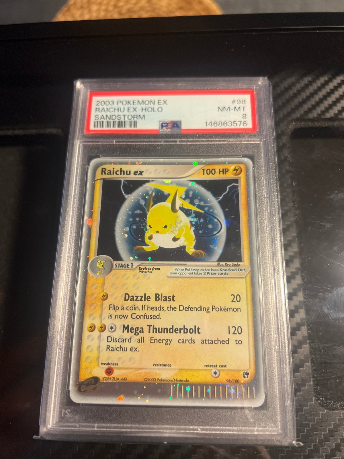 Raichu ex 2003 Sandstorm PSA 8 NM-MT Pokémon Kaart, Ophalen, Zo goed als nieuw, Losse kaart, Foil