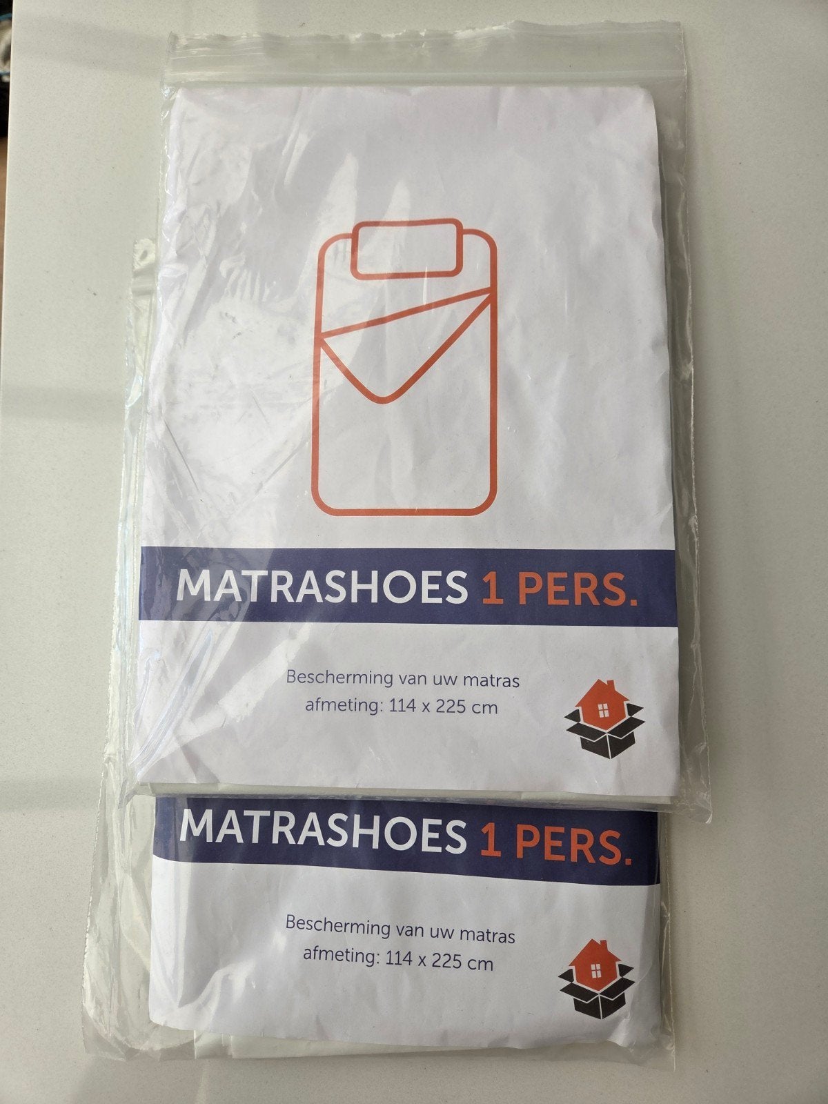 2x Plastic matrashoes 1-persoons matras (114x225 cm), Ophalen of Verzenden, Nieuw, Eenpersoons