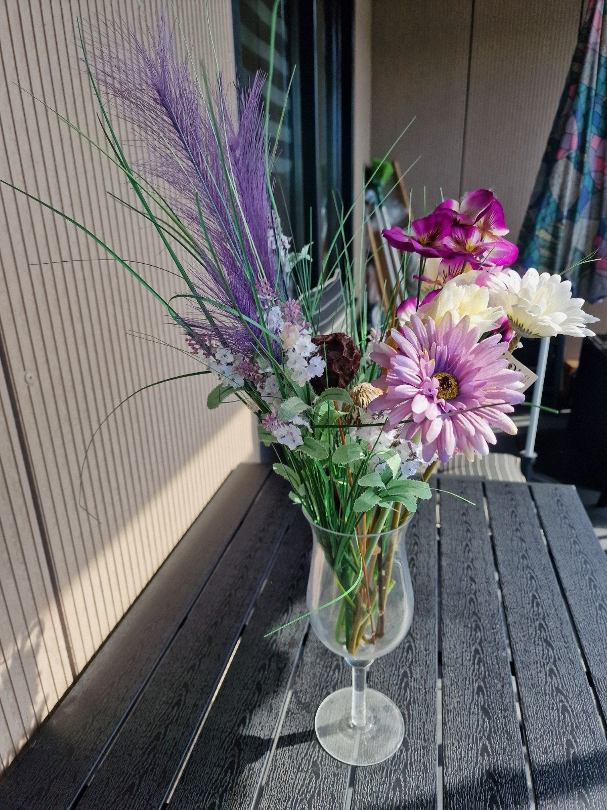Vaas 32 cm met kunstbloemen, Ophalen