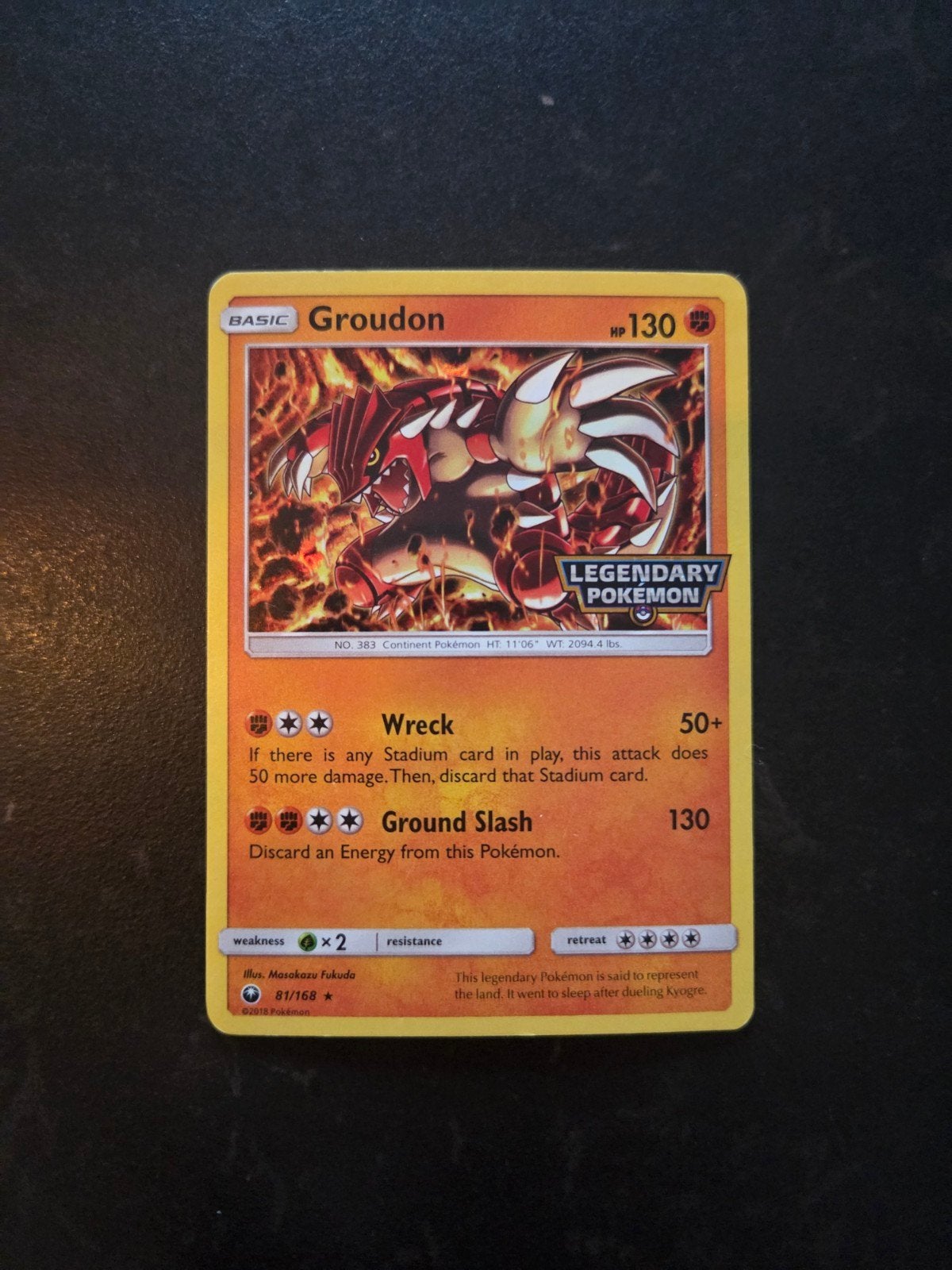 Groudon - Pokemon kaarten, Ophalen of Verzenden, Zo goed als nieuw, Losse kaart, Foil
