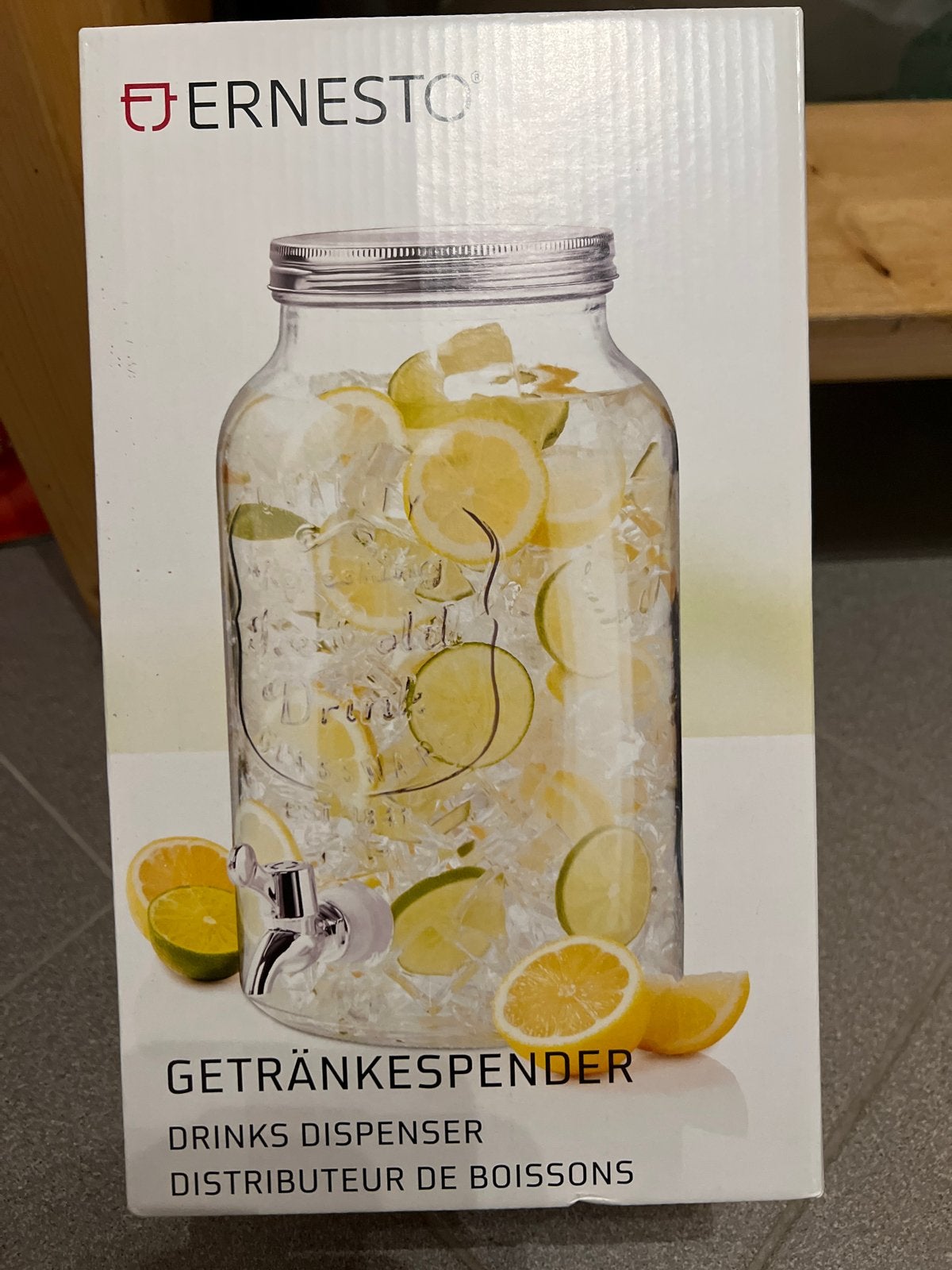 2x Nieuwe Drankdispenser - Ernesto (5.5L) met Tapkraan, Ernesto, Nieuw, Ophalen of Verzenden, Glas