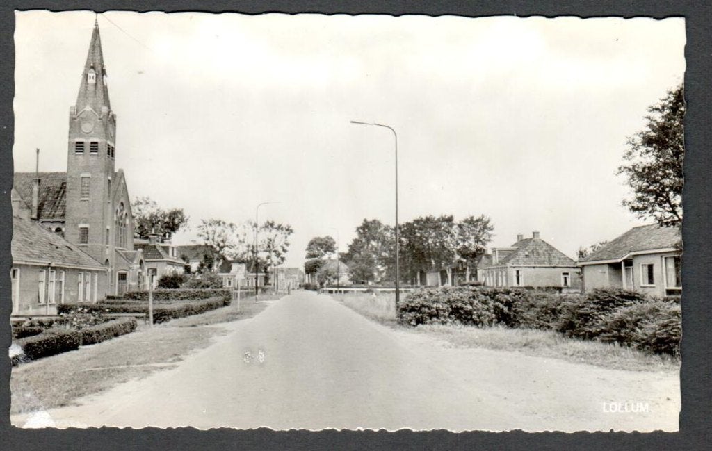 Oude ansicht - LOLLUM - Frl., Ophalen of Verzenden, 1940 tot 1960, Ongelopen, Friesland