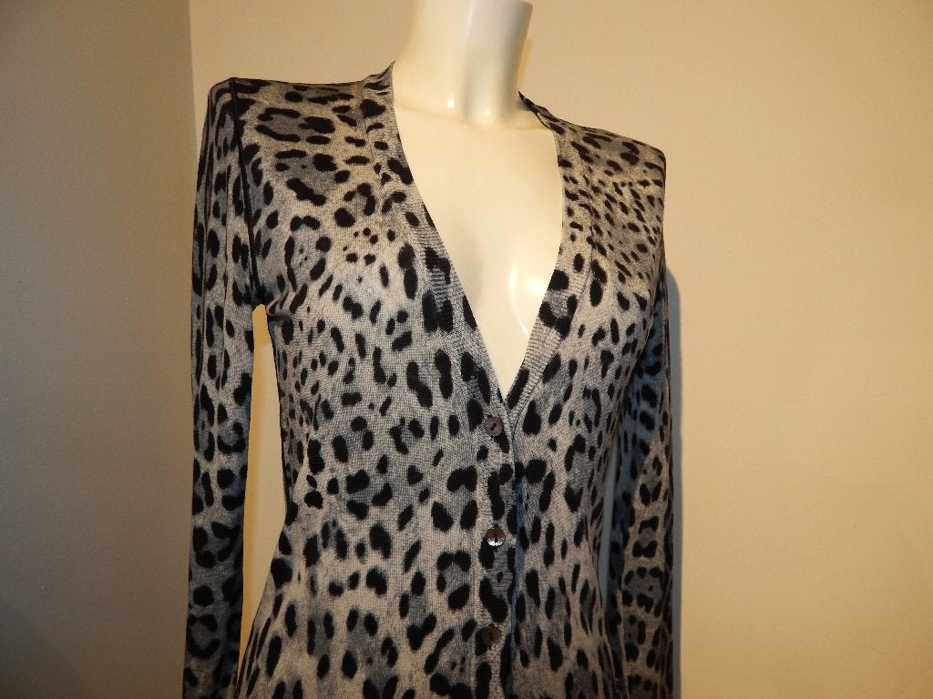 Dolce & Gabbana eerstelijns wollen vest jaguar print IT 44, Maat 38/40 (M), Dolce & Gabbana, Meerkleurig, Ophalen of Verzenden