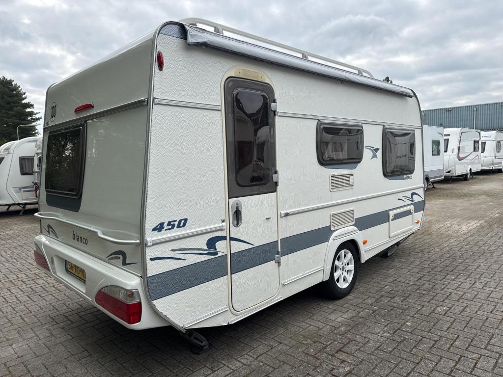 Fendt Bianco 450 QB Mover/Voortent/Fietsdr., Caravans en Kamperen, Caravans, Bedrijf, Treinzit, Schokbreker, Fendt