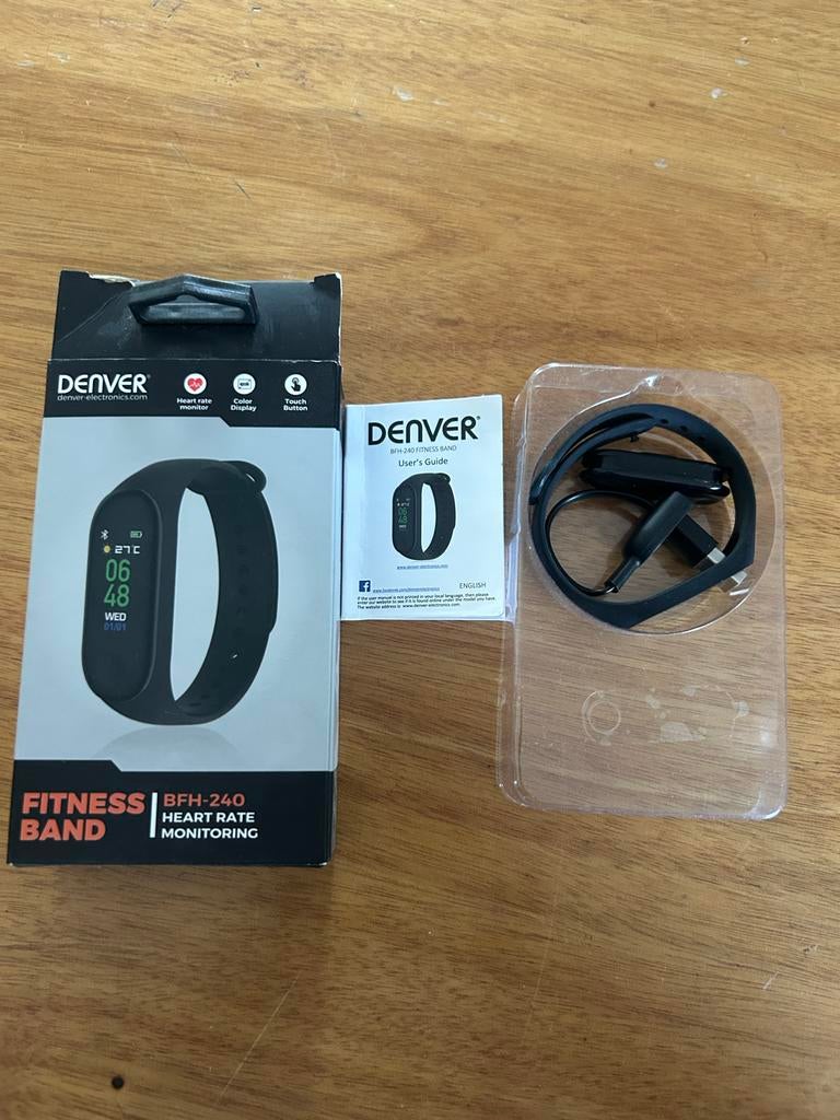 Denver BFH-240 Fitnessband met hartslagmeter, Ophalen of Verzenden, Waterdicht, Nieuw, Zwart