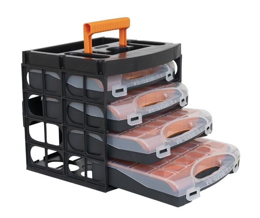 Nieuwe Sorteerkast met 4 sorteerkoffers Ladenkast 32x28x30cm, Doe-het-zelf en Verbouw, Ophalen, Nieuw