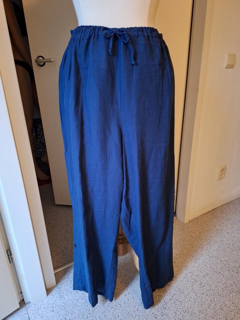 Sempre Piu - linnen broek wijde pijp - maat 54, Zo goed als nieuw, Broek of Spijkerbroek, Sempre Piu, Verzenden
