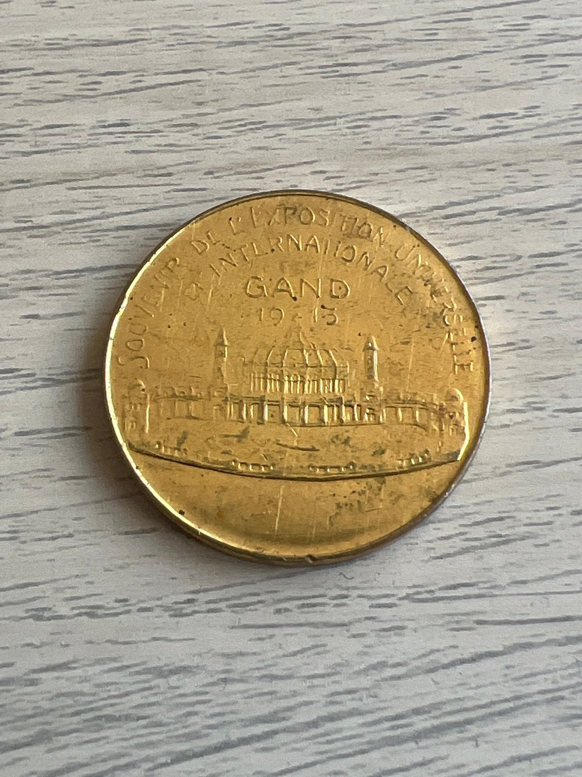 België Gent Wereldtentoonstelling Token 1913 - 29mm, Ophalen of Verzenden, Brons, Losse munt