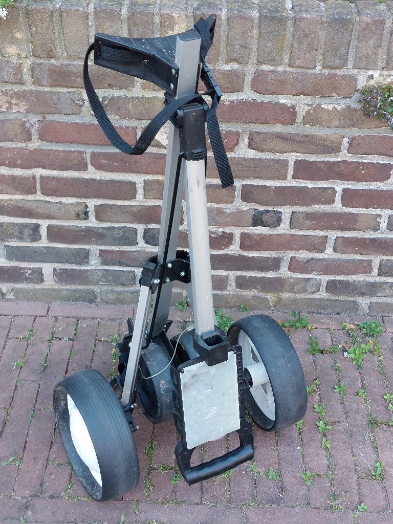 opvouwbare golf trolley met vier wielen., Ophalen, Gebruikt, Golfkar, Overige merken