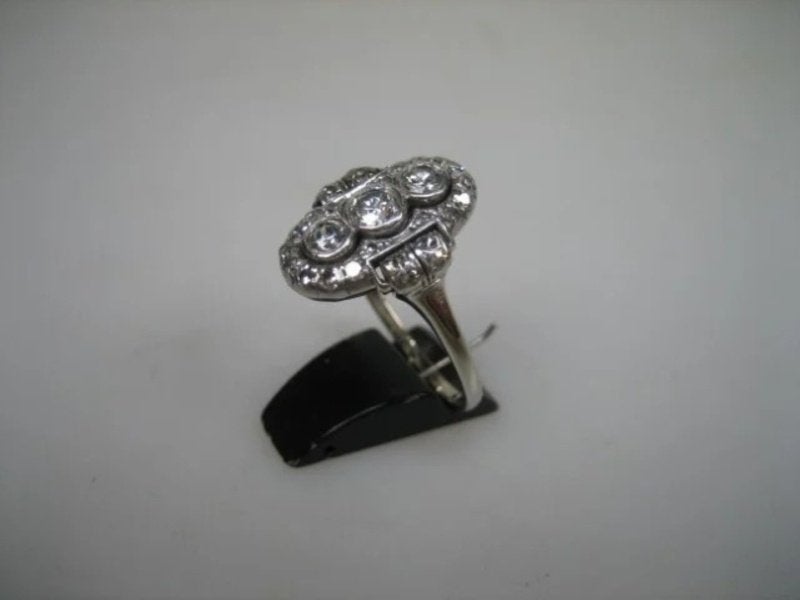 Antieke Witgouden Prinsessen damesring Briljanten ca.1922, Verzenden, Goud, Ring, Met edelsteen