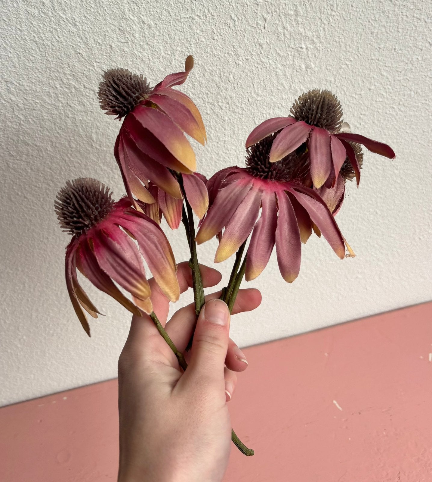 Zijden kunstbloemen Zonnehoeden (Echinacea), 33 - 40 uur, Overige niveaus, Overige vormen