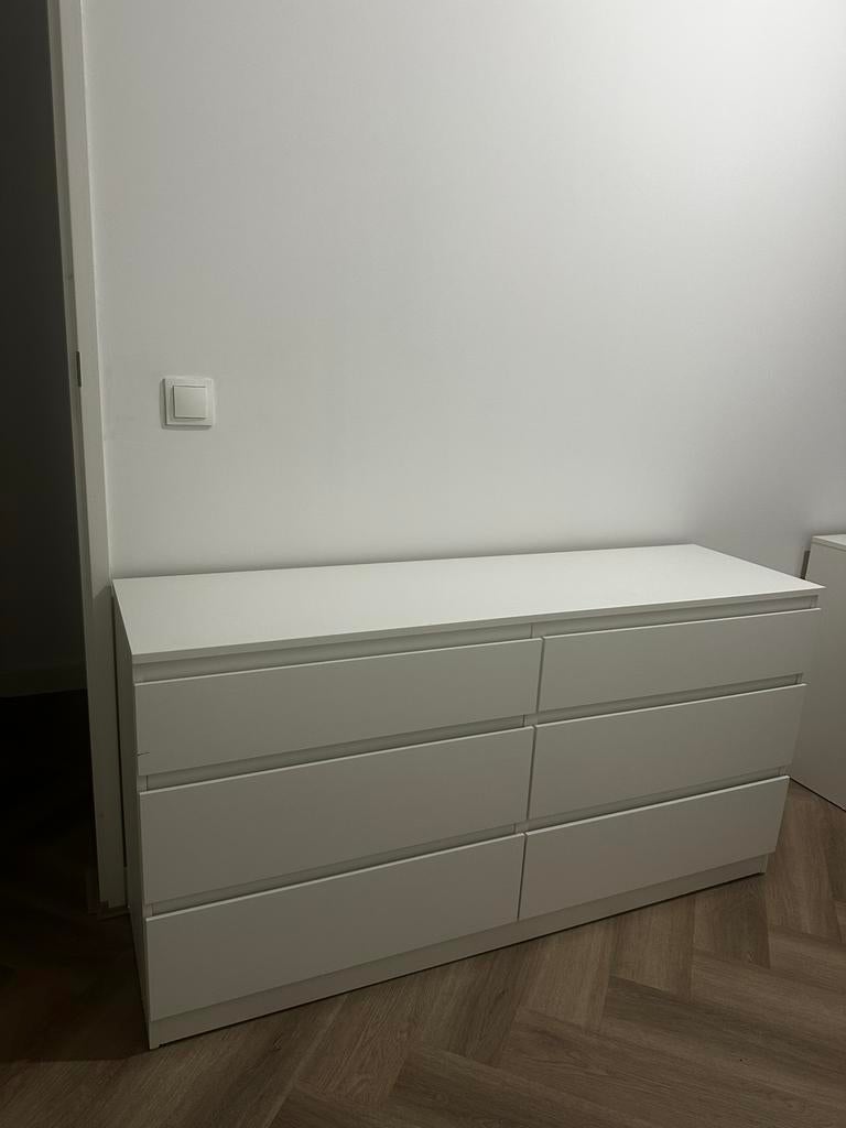 IKEA Malm ladekast met 6 lades - Wit, Ophalen, Gebruikt, 5 laden of meer, 150 tot 200 cm