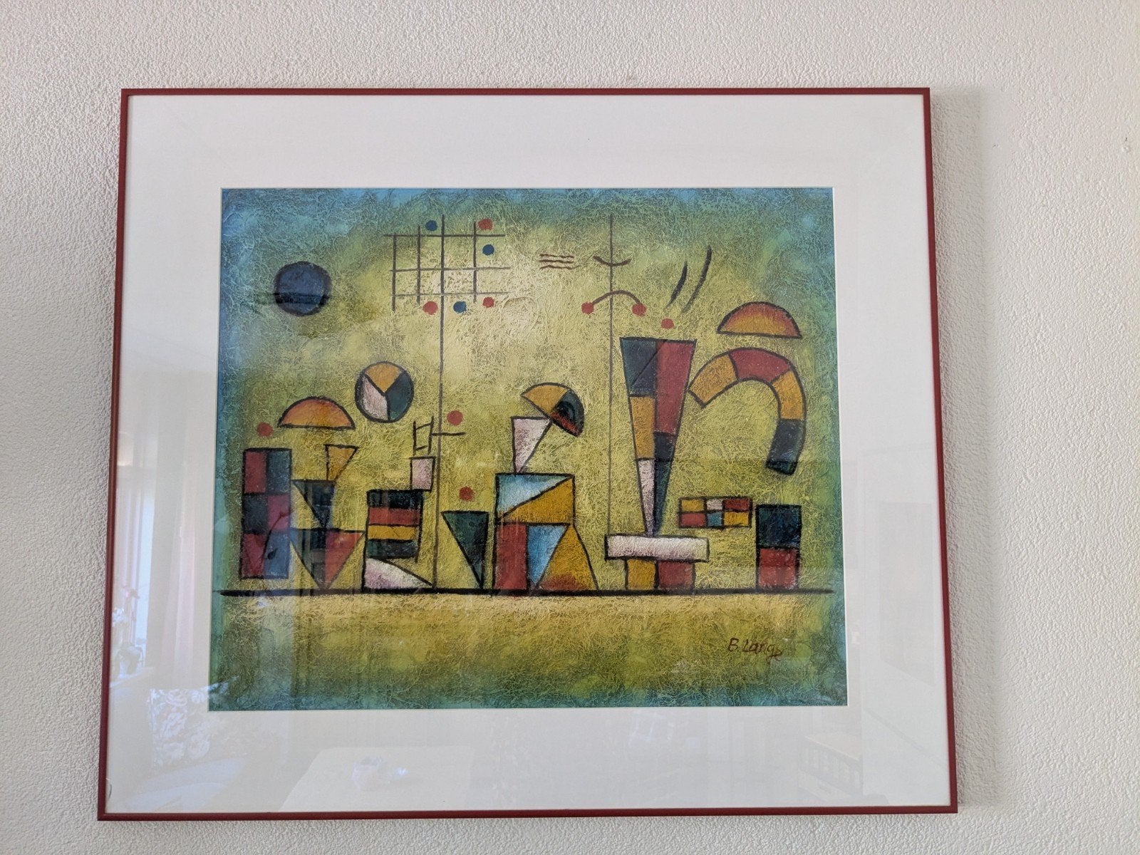Abstract schilderij  H Belong, Blong . Vezeltextuur, Ophalen