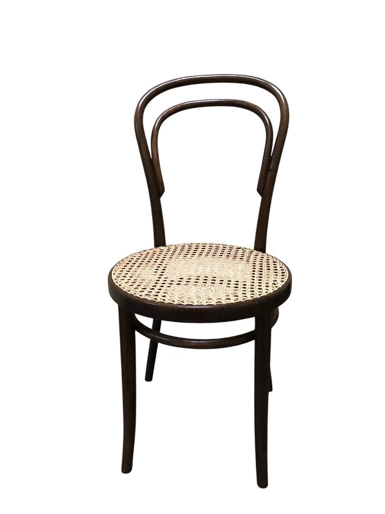 Thonet stoel nr 18 bruin gebogen hout met webbing zitting, Ophalen, Bruin, Thonet stijl, Klassiek, Hout