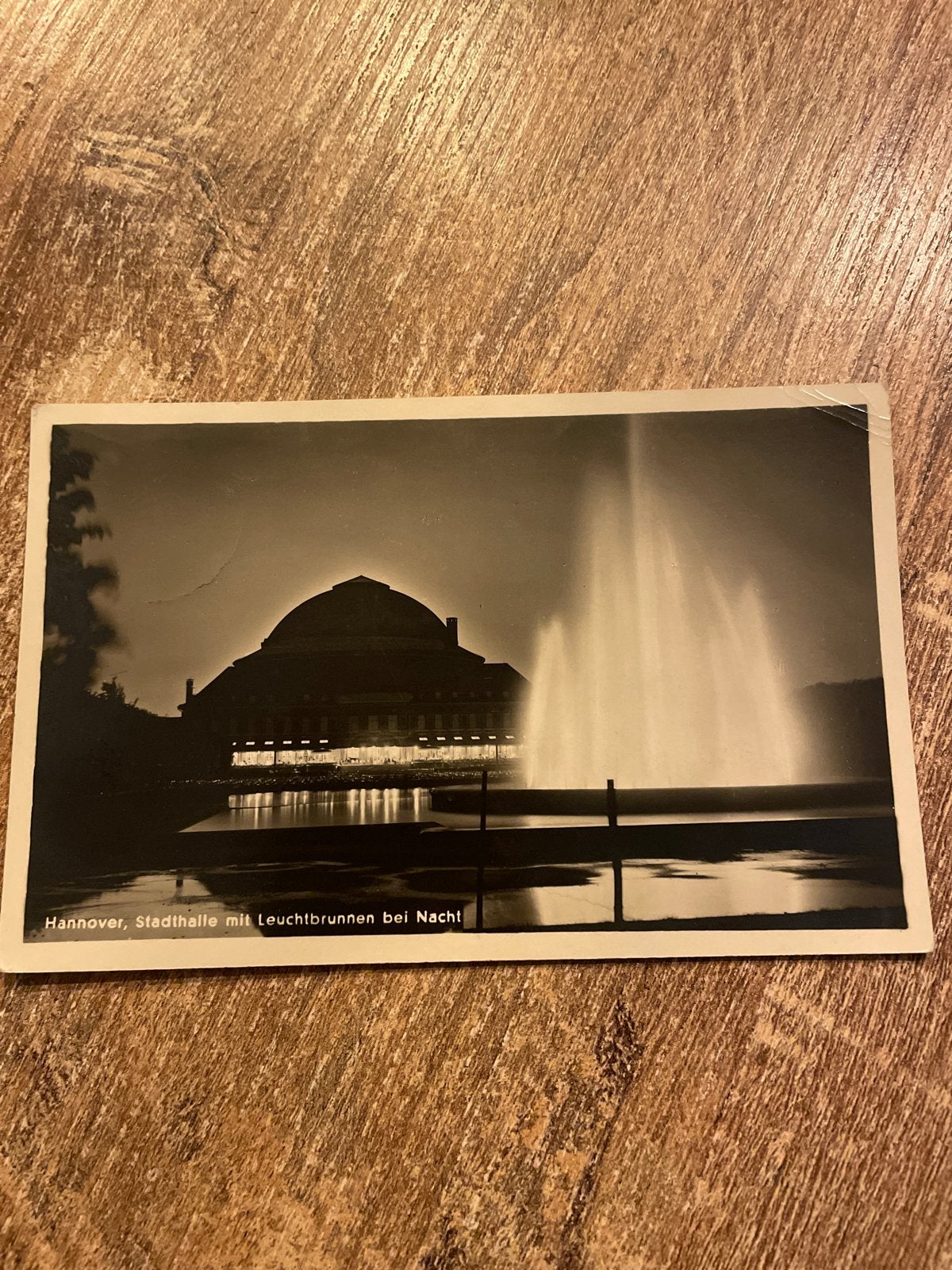 Oude Ansichtkaart Hannover Stadthalle met Leuchtbrunnen, Ophalen of Verzenden, 1920 tot 1940, Gelopen, Duitsland