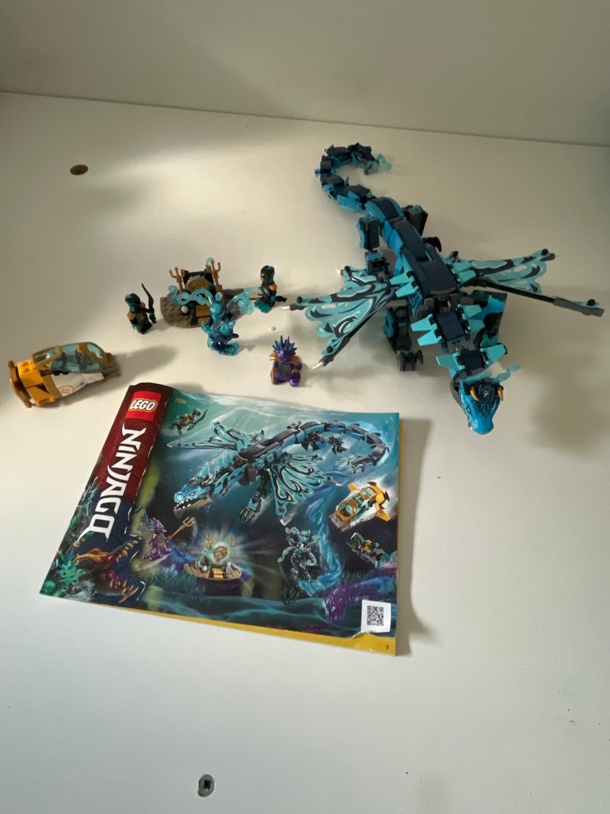 Lego Ninjago Waterdraak (71754) met minifiguren en boekje, Ophalen, Lego, Zo goed als nieuw, Compleet