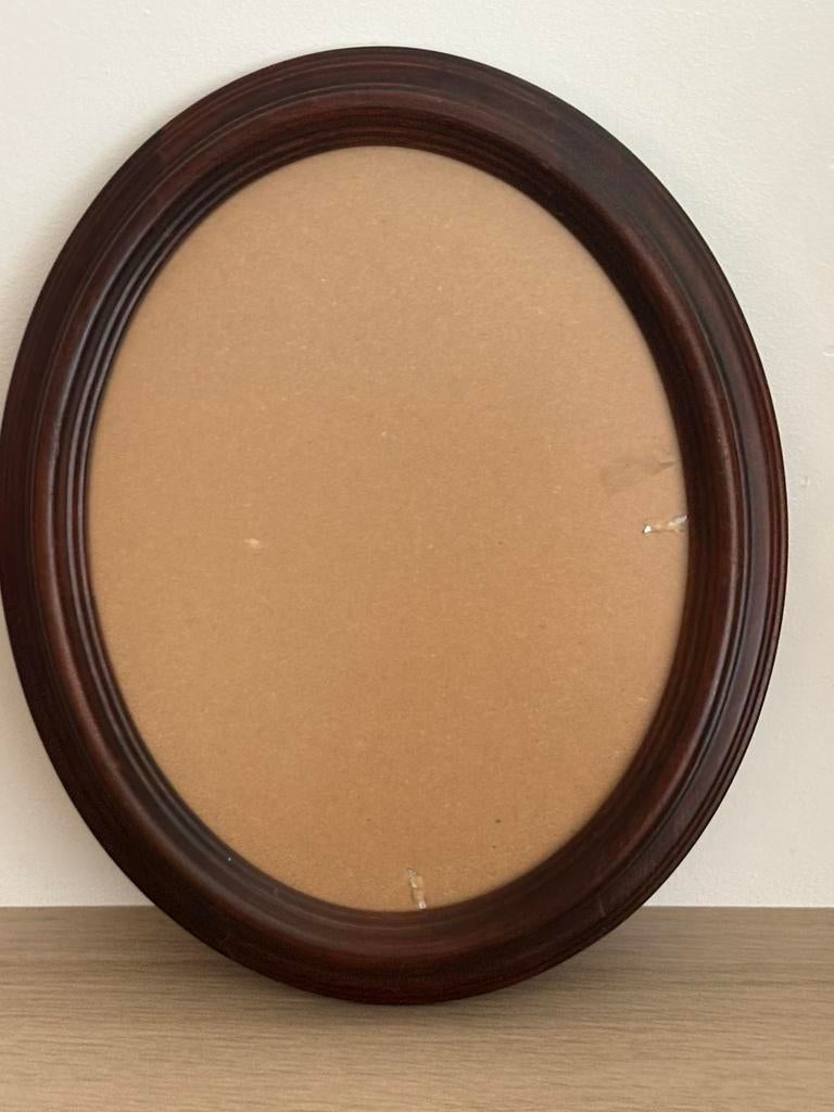 Vintage ovale houten lijst, Ophalen of Verzenden, Zo goed als nieuw, Hout, Minder dan 50 cm
