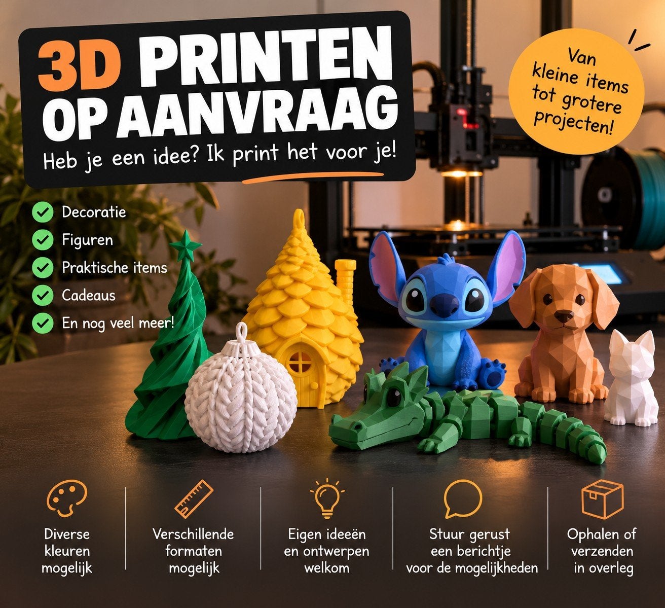 3D Printservice op maat | Eigen ontwerp, decoratie & logos