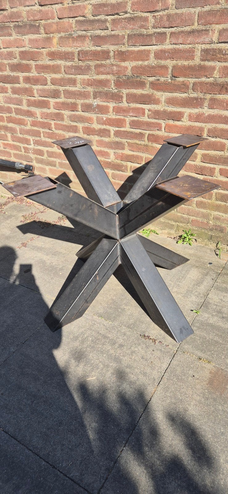 Stalen spinpoot voor tafel - Industrieel design, Huis en Inrichting, Tafelonderdelen, Tafelpoot, 50 tot 100 cm, Nieuw, Metaal