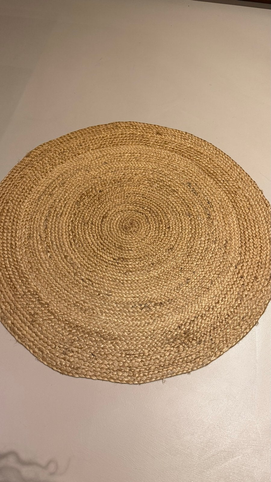 Rond Jute Vloerkleed - 90 cm, Ophalen, Bruin, Rond, 50 tot 100 cm