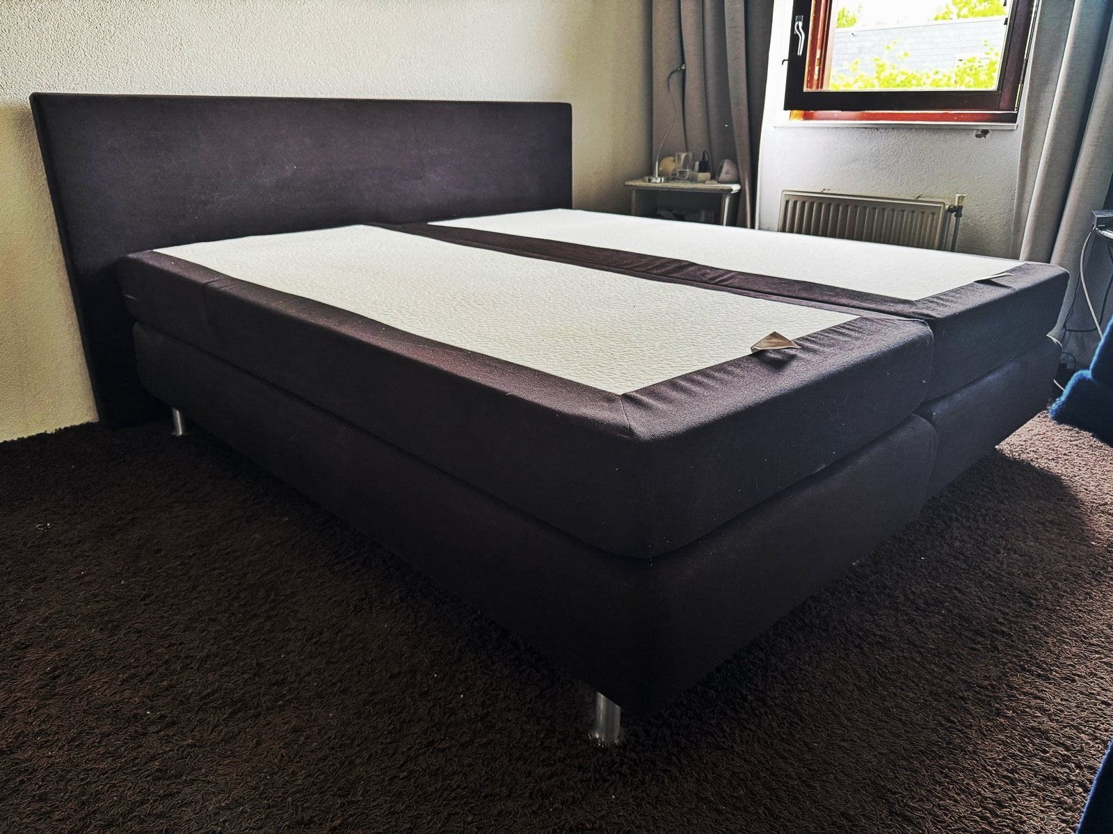 Ubica Boxspring Tweepersoonsbed, Ophalen, Gebruikt, Zwart, Tweepersoons