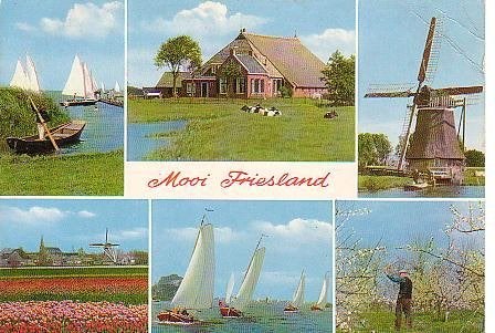 Ansichtkaart 	Friesland	6-luik	Molen	Zeilen, Verzenden, 1960 tot 1980, Gelopen, Friesland