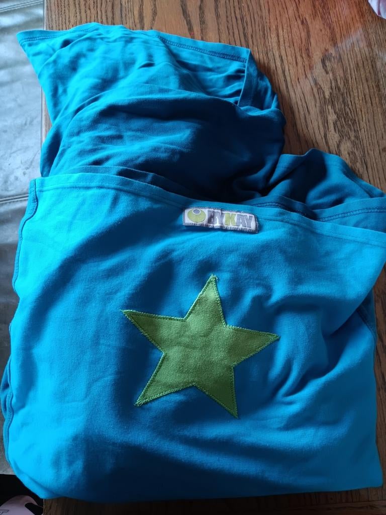 Fijne draagdoek van ByKay, blauw met ster, Kinderen en Baby's, Babydragers en Draagdoeken, Overige merken, Draagdoek, Gebruikt