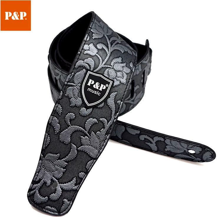 P&P gitaar & bass band strap - zwart met zilvergrijs, Moku Custom Guitars, Nieuw, 4613CB, Ophalen of Verzenden