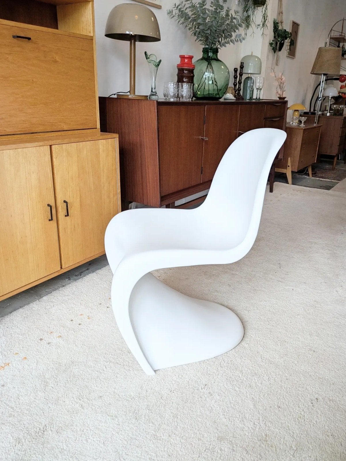 Retro Space Age S-chair, Ophalen, Kunststof, ., Wit