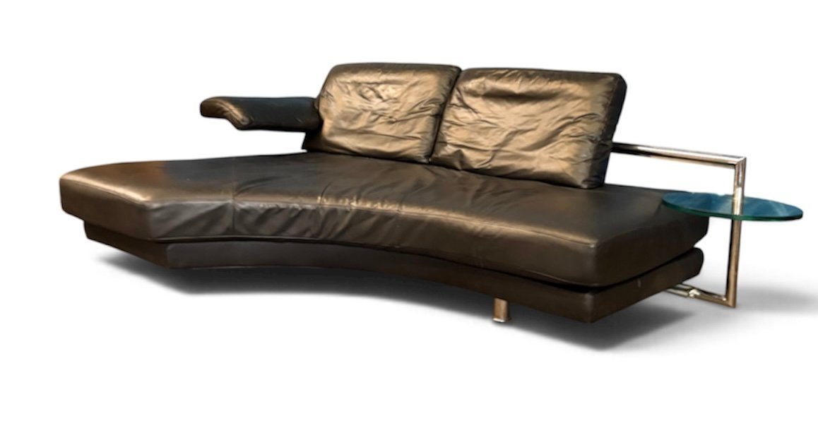 Rolf Benz bank, Gebruikt, Leer, Ophalen of Verzenden, 150 cm of meer