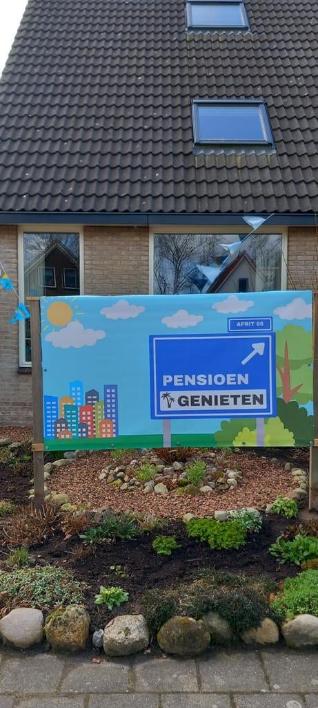 Te koop spandoek en vlag pensioen, Ophalen of Verzenden, Nieuw, Overige