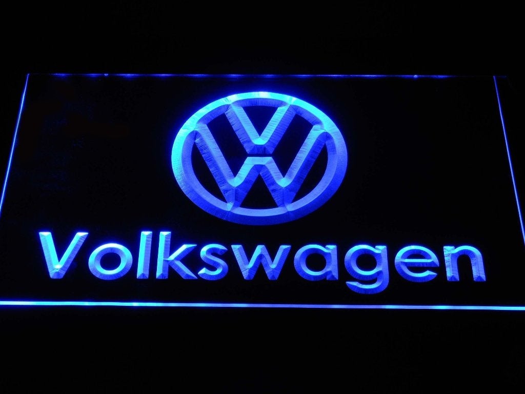 VW volkswagen neon bord reclamebord lamp mancave LED, Verzamelen, Ophalen of Verzenden, Nieuw, Lichtbak of (neon) lamp